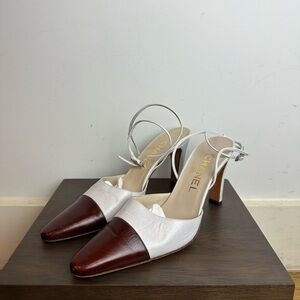 Chanel Purple Marron Ankle Strap Vintage heel